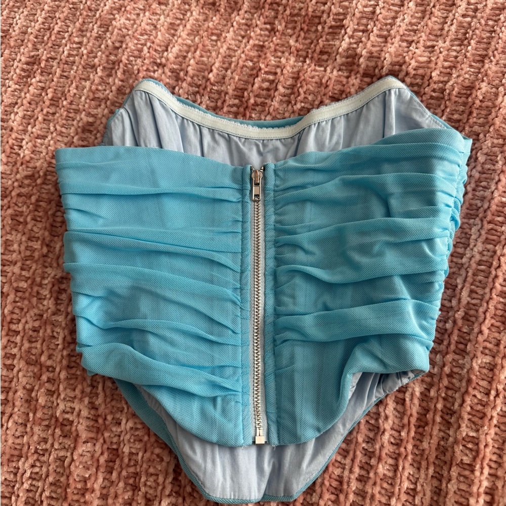 Amazon Blue Ruched Tank Top - Picture 2 of 2